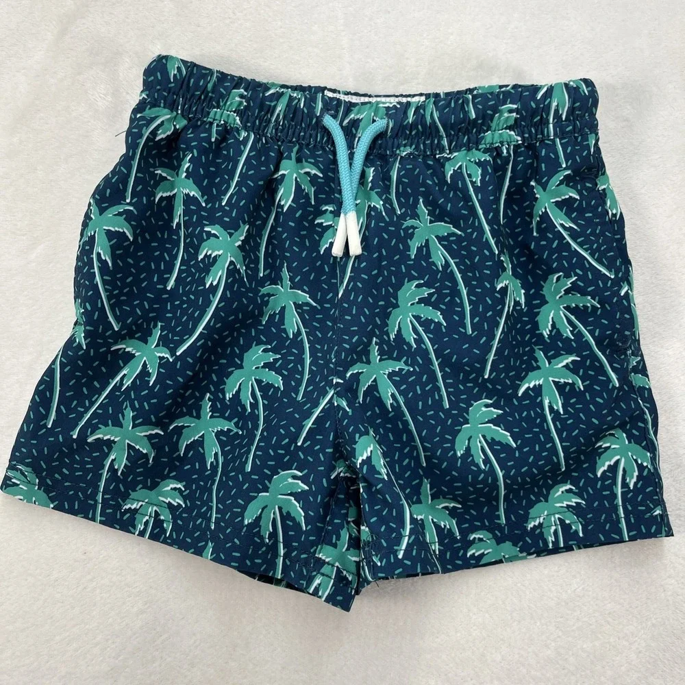 Maamgic Tropical Swim Trunks Toddler Boy 4T Palm Tree Coastal Beach Summer NEW